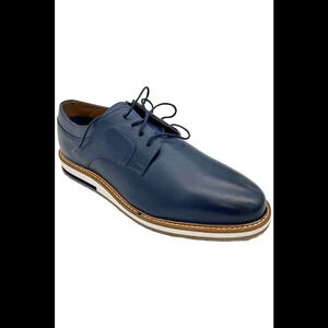 Thomas & Vine Mens Glover Lace-up Round Toe Derby Navy - Wide